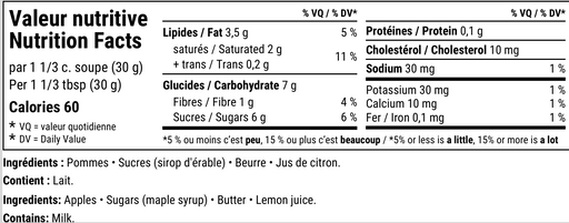 Beurre de pommes à l'érable