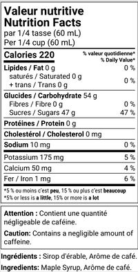 Sirop d'érable au café