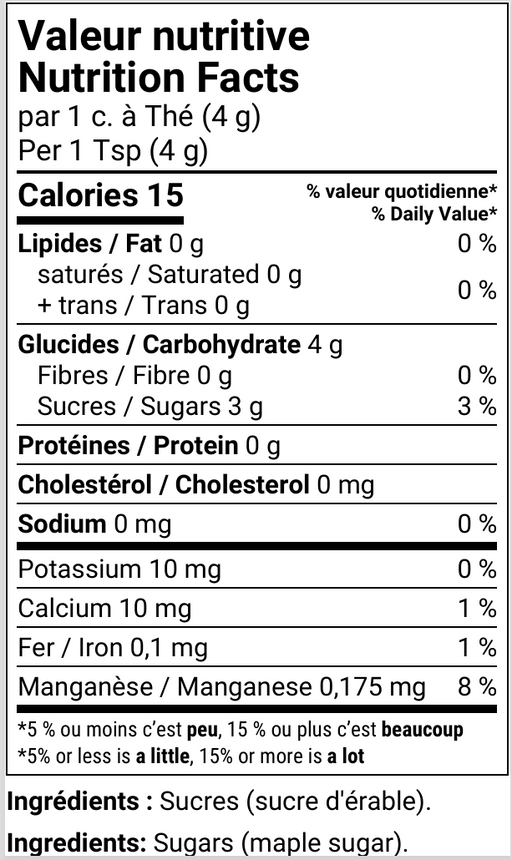 Sucre d'érable fin
